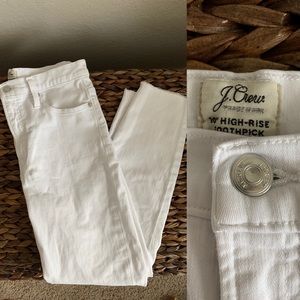 J.Crew 10” High Rise Skinny White Jeans